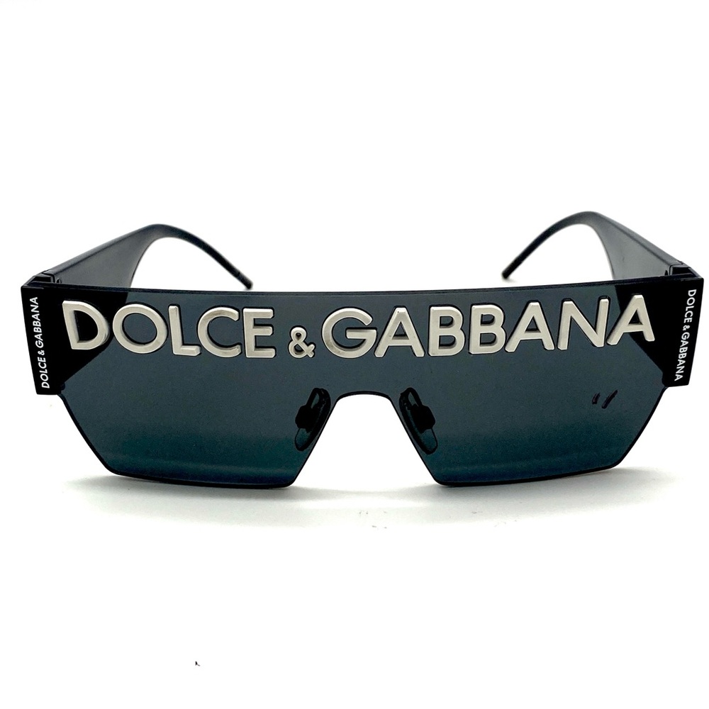 Dolce & Gabbana Black Oversized Logo Sunglasses Authentic Mens